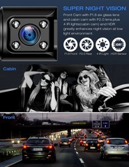 4K WiFi GPS Dual Dash Cam 3″ Screen 2160P+1080P Car Camera Night Vision G-Sensor