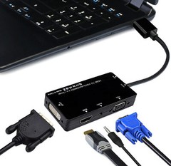 HDTV /DVI / VGA/Audio to HDTV 4in1 Dongle Adapter Multiport Splitter Converter