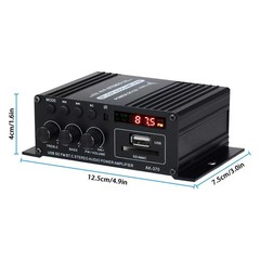 400W 2 Channel Bluetooth Mini HIFI Power Amplifier Audio Stereo Amp Home Car FM