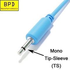 2x 3Ft (90cm) – 1/8″ Mono 3.5mm Male to Male Audio Patch Cable Cord TS Plug Mic