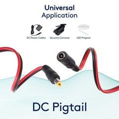 5~50Pcs DC Pigtail Power Cord Male Female Barrel Plug Cable Connectors 5.5*2.1mm