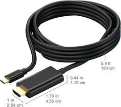 USB C to HDMI Cable（6FT）, [4K, High-Speed] Type C Cable for Home…