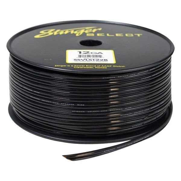 Stinger Select Series 12 AWG 2-Way 250′ Black Stranded GPT Speaker Wire