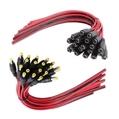 5~50Pcs DC Pigtail Power Cord Male Female Barrel Plug Cable Connectors 5.5*2.1mm