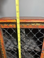 Rustic Indian Bohemian Handicraft Wooden Music CD Storage Desktop Table Cabinet