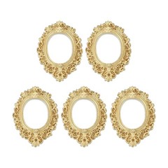 uxcell 5pcs Vintage Resin Picture Frames, Mini Tiny 0.9 x 0.8 inch, Gold