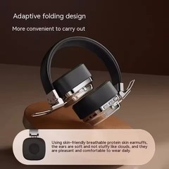 Retro Stereo Gaming Wireless Bluetooth 5.3 Foldable Over Ear Leather Headphones