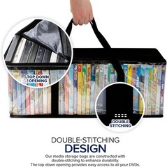 Stock Your Home DVD Storage Bags (Set of 4) Media Organizer Bag for DVDs, CDs,