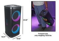 Rockville BASS PARTY 65 V2 1200w Battery Powered LED Bluetooth Speaker Mic Input