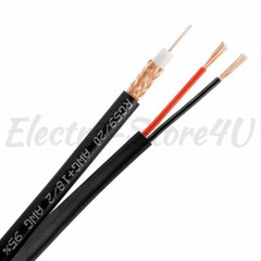 RG59 Siamese Cable 250ft 500ft 1000ft Coaxial 20AWG + 18/2 Security Camera Wire