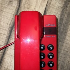 LaPhone Model 601 Red Corded Desk Telephone Hong Kong 1980’s Retro Vintage