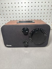 iHome iH14D AM/FM Alarm Clock Radio with iPod iPhone Dock & Aux-In – Wood Grain