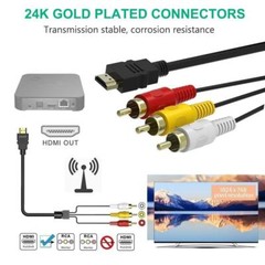 5FT HDMI Male To 3 RCA Video Audio AV Transmitter Adapter Cable HDTV 1080 Lot