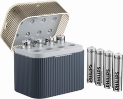 PHILIPS Rechargeable Lithium AAA Batteries with Fast Charger 8 Pack 1.5V 1300mWh