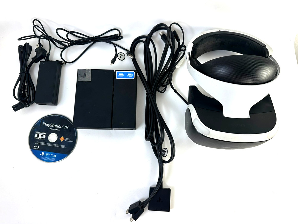 Sony PlayStation VR Headset CUH ZVR1 Processor Unit Disc Cables Complete Used