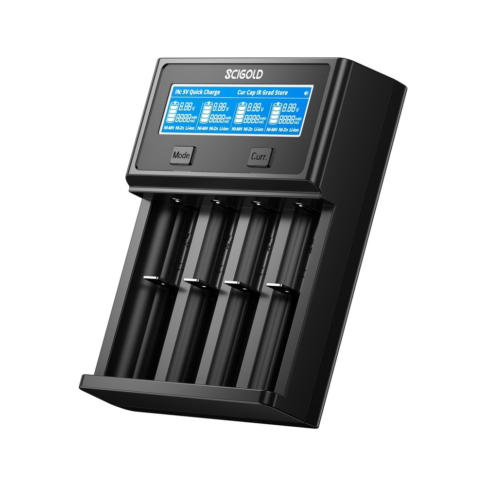 Smart Battery Charger 4A Fast Charging for Rechargeable Li-ion Ni-MH Ni-Zn