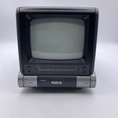 Vintage RCA 16-3006 5″ Black And White Portable TV With AM/FM Radio Box
