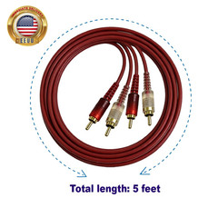RCA Cables, 2 RCA Stereo Audio Cable – 5 Feet. | Gold-Plated | 2-Male to 2-Male