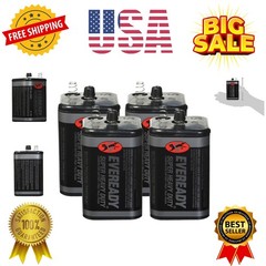 6V Battery, Super Heavy Duty 6 Volt Battery, 1 Count Pack of 4