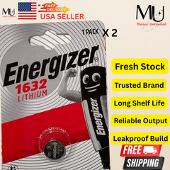 2X Pack Energizer CR 1632 ECR1632 Fresh Stock Lithium 3V Battery Exp Date 2034+