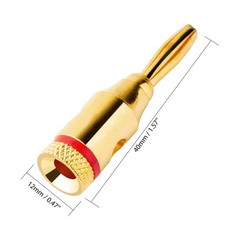 MIUONO 10 Pairs Banana Plugs – Open Screw Type for Speaker 12mm*40mm, Gold