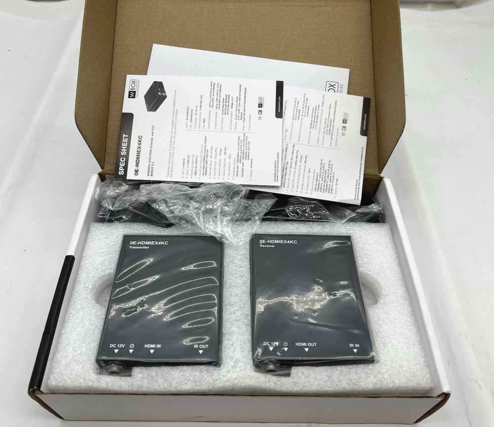 WBox Spec Sheet 0E-HDMIEX4KC 4K HDMI 230ft Extender PoC/HDCP 2.2 Built in ESD