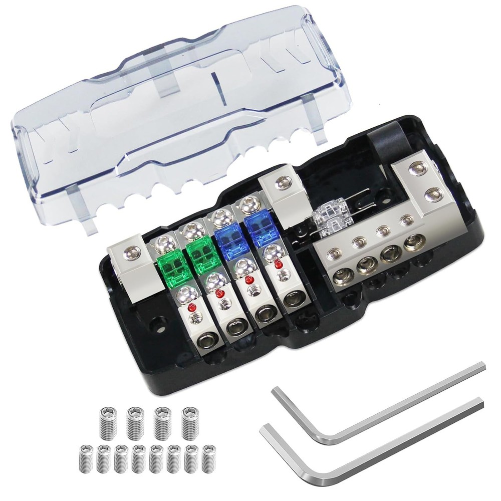 Fused Power Distribution Block Car Audio 4 Way Midi(Mini-Anl) Fuse Block 12V …
