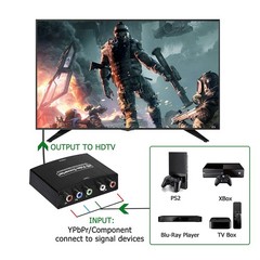 YPbPr to HDMI Converter, Component HDMI, RGB Converter Black