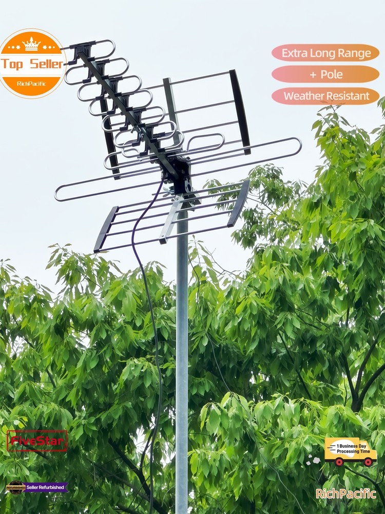 Top Seller 4K Outdoor HDTV Antenna VHF UHF 200 Mile with Mounting Kit