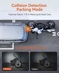 Vantrue Falcon 1 (F1) Motorcycle 4K Dashcam (4K + 1080P) GPS | WiFi(1TB Support)
