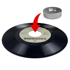 45 RPM Adapter Fits 7 Inch Vinyl Record Solid Aluminum Dome Turntable Black