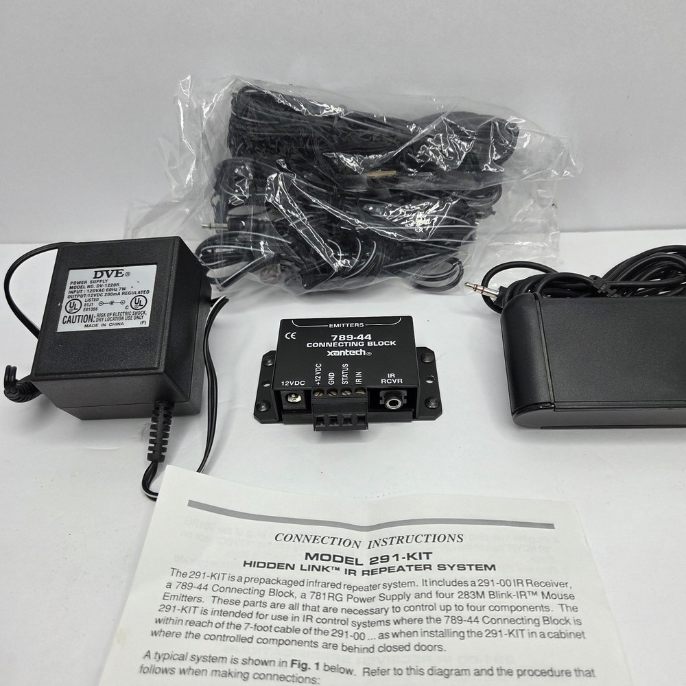 XANTECH 291KIT 09101095 INFRARED REPEATER RECEIVER SYSTEM HIDDEN LINK KIT