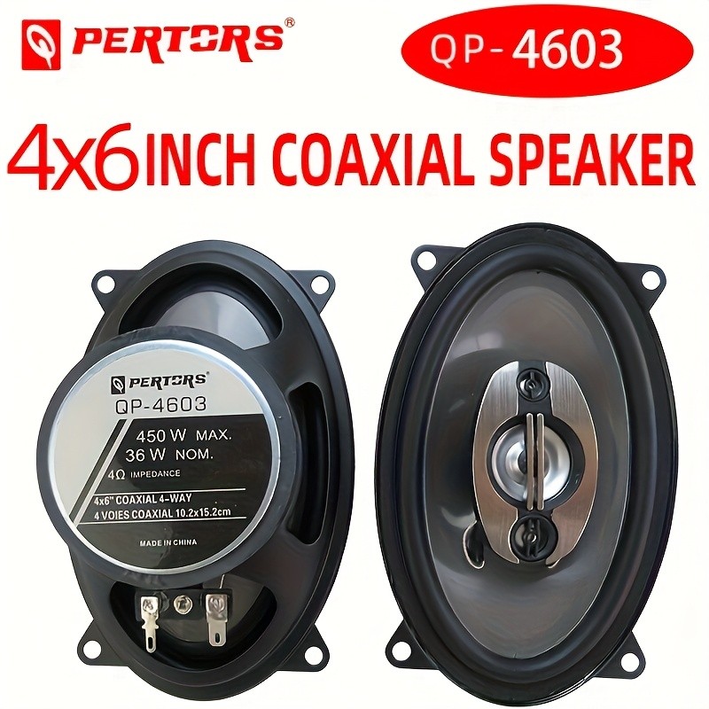 Car Coaxial Speakers 4x6in – 450W Output, Full-Frequency Sound & Superior Stereo