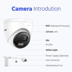 ANNKE H.265+ 5MP Audio POE Security IP Camera System 6MP 8CH NVR Outdoor Color