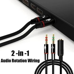 3.5mm Audio Jack to Headphone Microphone Splitter Converter Adaptor Mobile Tab