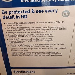Swann HD security system 8 channel 4 camera NIB Night/Day vision! (up to 1080p)