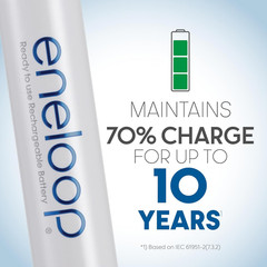 Eneloop AAA Rechargeable Batteries 8 Count Long Lasting 800mAh Pre Charged