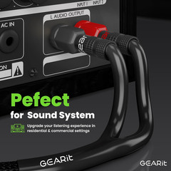 12 Gauge Speaker Cable with Banana Plugs 6 Ft,Cl2 Rated OFC Speaker Wire with Go