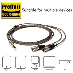 HIFI 16Core OCC Silver Plated Headphone Upgrade Cable For Dan Clark Audio