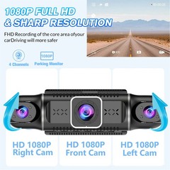 Car DVR Dash Cam WiFi GPS FHD 4 Lens*1080P Dashboard Camera 24Hr Parking Monitor