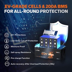 LiTime 12V 280Ah Bluetooth LiFePO4 Lithium Battery For RV Solar Boat-Refurbished