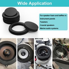 4PCS 6-7″ Car Door Audio Speaker Foam Gaskets Bass Sound Insulation Seal Rings