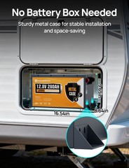ECO-WORTHY 12V 280Ah 3584Wh Bluetooth Metal Case LiFePO4 Lithium Battery For RV