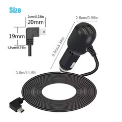 Compact USB Dash Cam Car Charger Cable Power Cord Supply for Camera GPS
