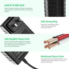 AC Adapter 12V 2A Power Supply Charger 24W with 10 DC Plug Tips (DC12V-2A)
