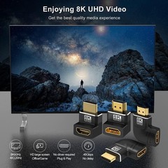 4-Pack 8K HDMI 2.1 Angle Adapter 90° 270° Gold Plated 4K/8K HDR eARC