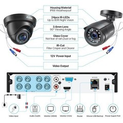 ZOSI 5mp Lite 8CH DVR 1080p Security Camera System Outdoor H.265+ Home CCTV Kit