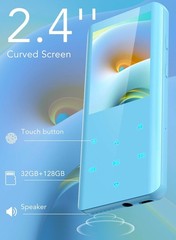 AGPTEK 32GB Bluetooth 5.0 MP3 Music Player 2.4″ Curved Screen Built-in Speaker