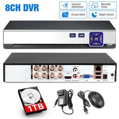 Easy Install 8 Channel 6-in-1 DVR H.265+ Match 1080P 5MP Cameras 1TB Hard Drive