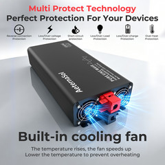 1000W LCD Pure Sine Wave Power Inverters DC 12V To AC 110V 120V Solar Converter